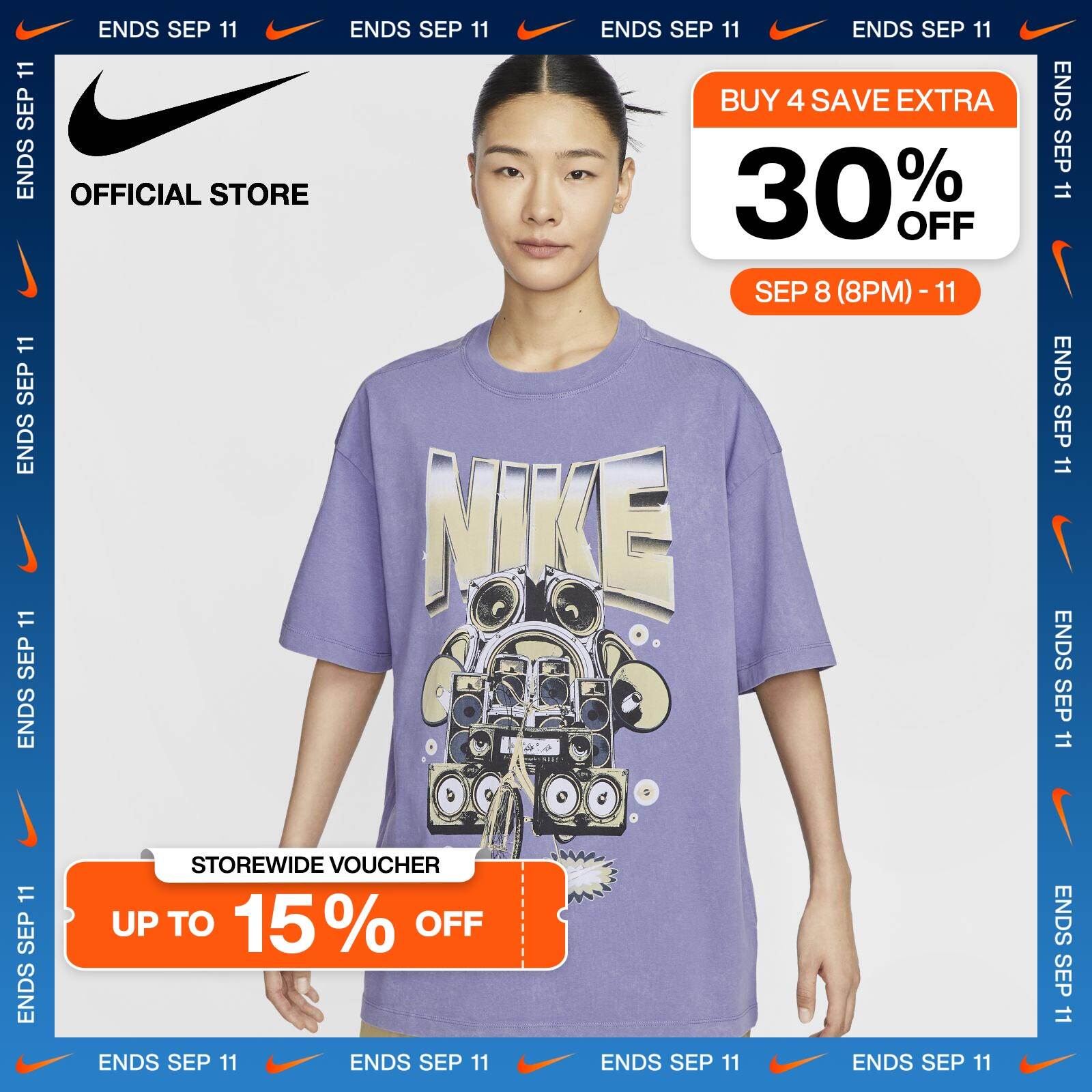 Nike Women's Sportswear Oversized Short-Sleeve T-Shirt - Dusty Amethyst