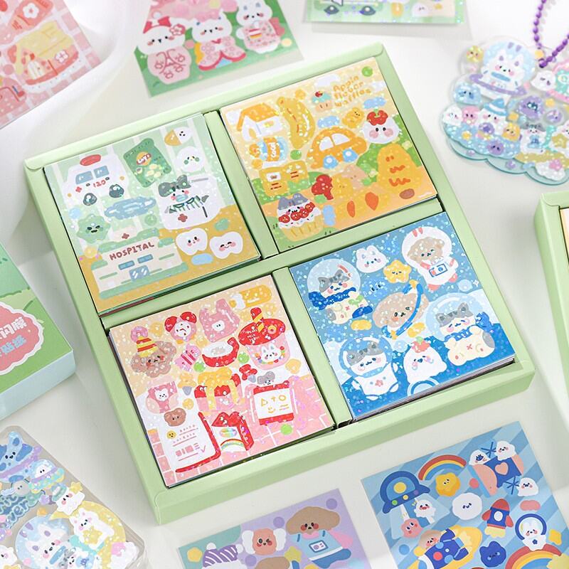 100 Laser Goo Card Stickers Do Not Repeat Soft Warm Time Hand Ledger ...