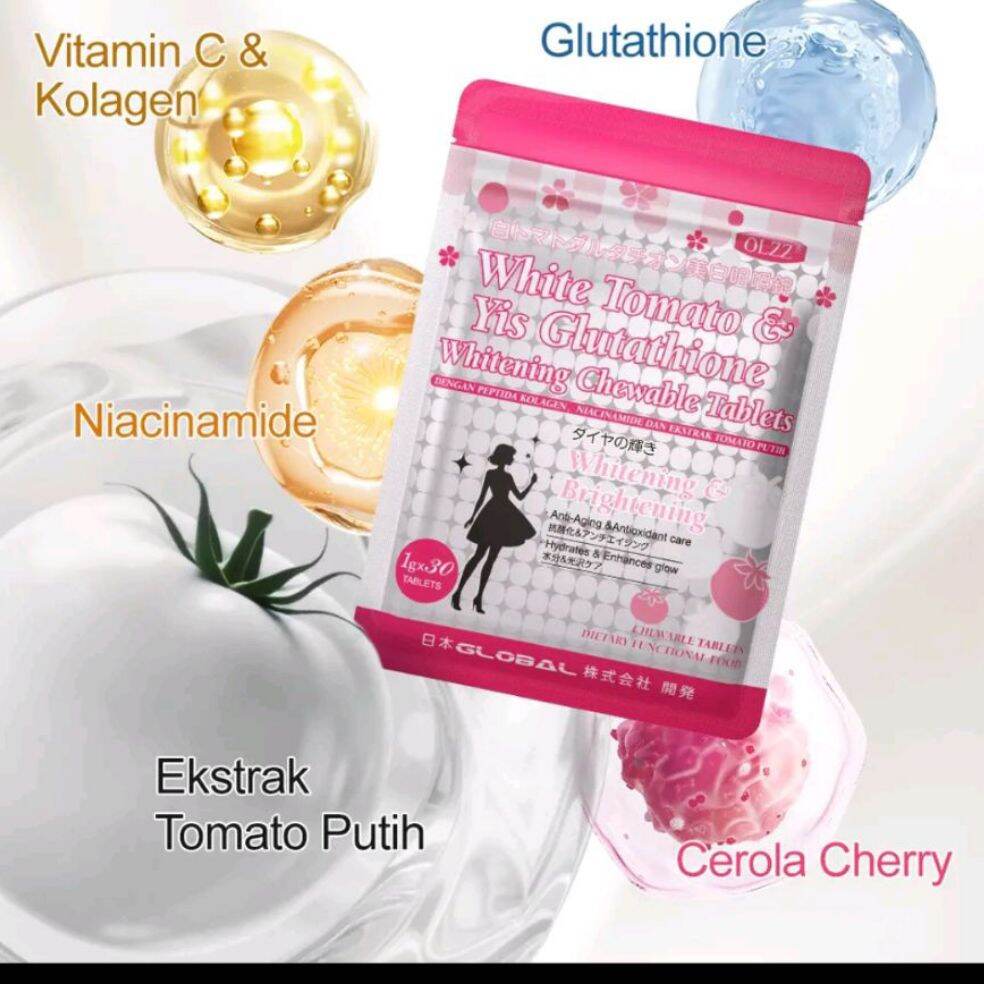 Olzz White Tomato yis Glutathione tablet Glutathione Tablets Formulation  Supplement Tablets Anti-Aging Dietary Supplement - Lazada | Lazada