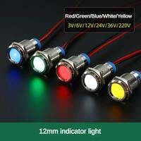 Metal LED Warning Indicator Light 6/8/10/12mm Waterproof IP65 Signal Lamp Pilot Wire Switch 3V 6V 12V 24V 220V Red Green Blue