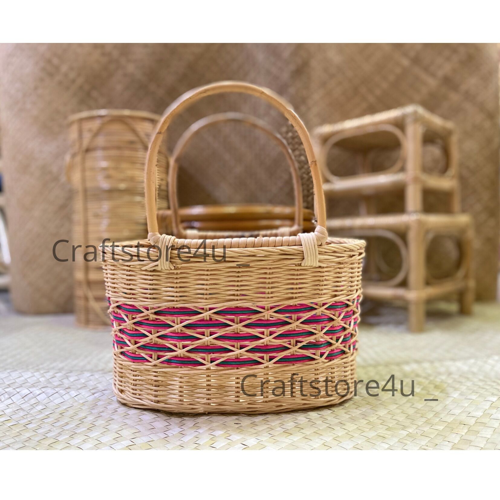 BAKUL ROTAN BUJUR//BAKUL BABY//OVAL RATTAN BASKET | Lazada