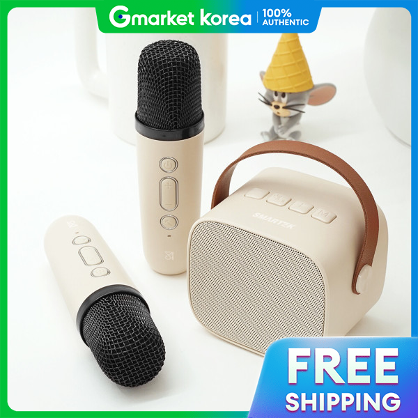 B Aesthetic Mini Karaoke Dual Microphone Speaker Simple Design Stmc-4200