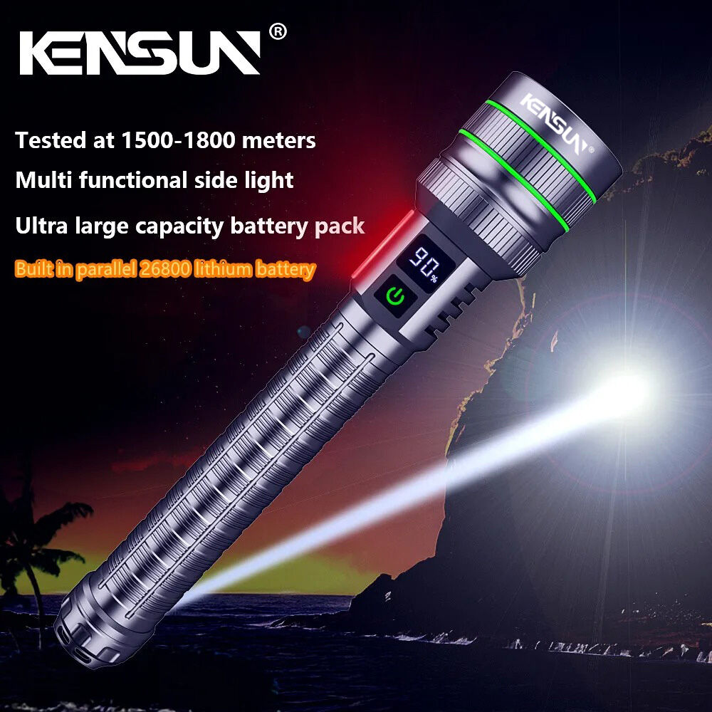 Parallel Flashlight Super Bright Spotlight Long Range LED Flashlight With 26800 Parallel ...