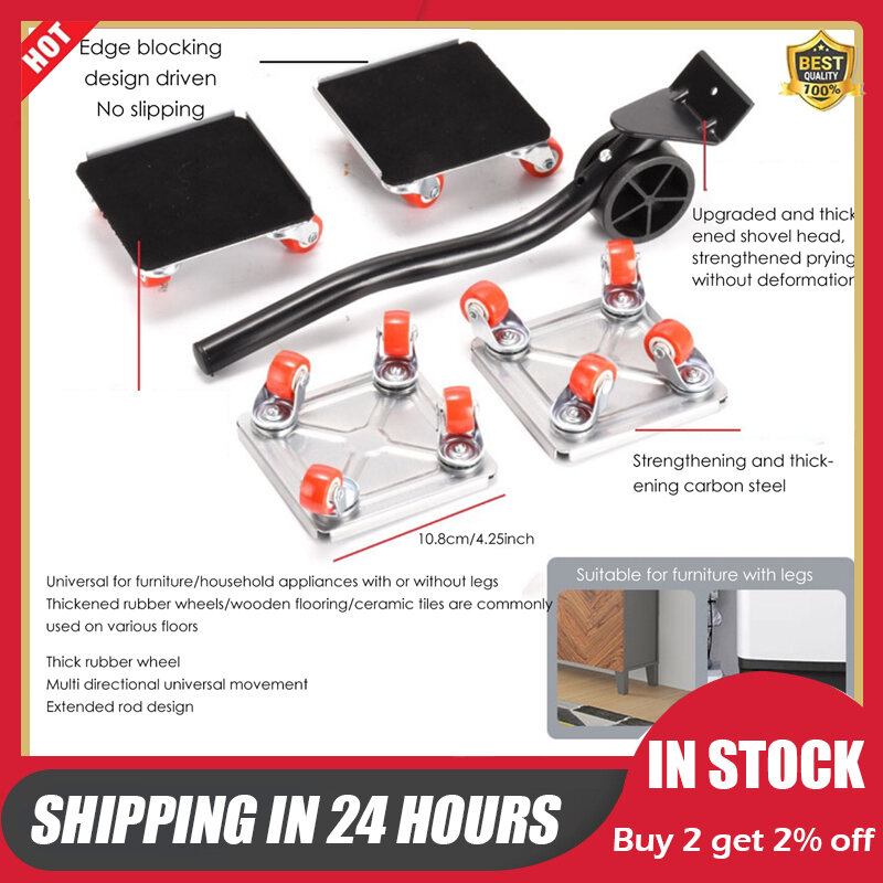 4pcs 360° Rotation Industrial Machinery Mover Pallet Trolley Heavy Furniture Movers Dolly For Transporting Cargo Warehouse