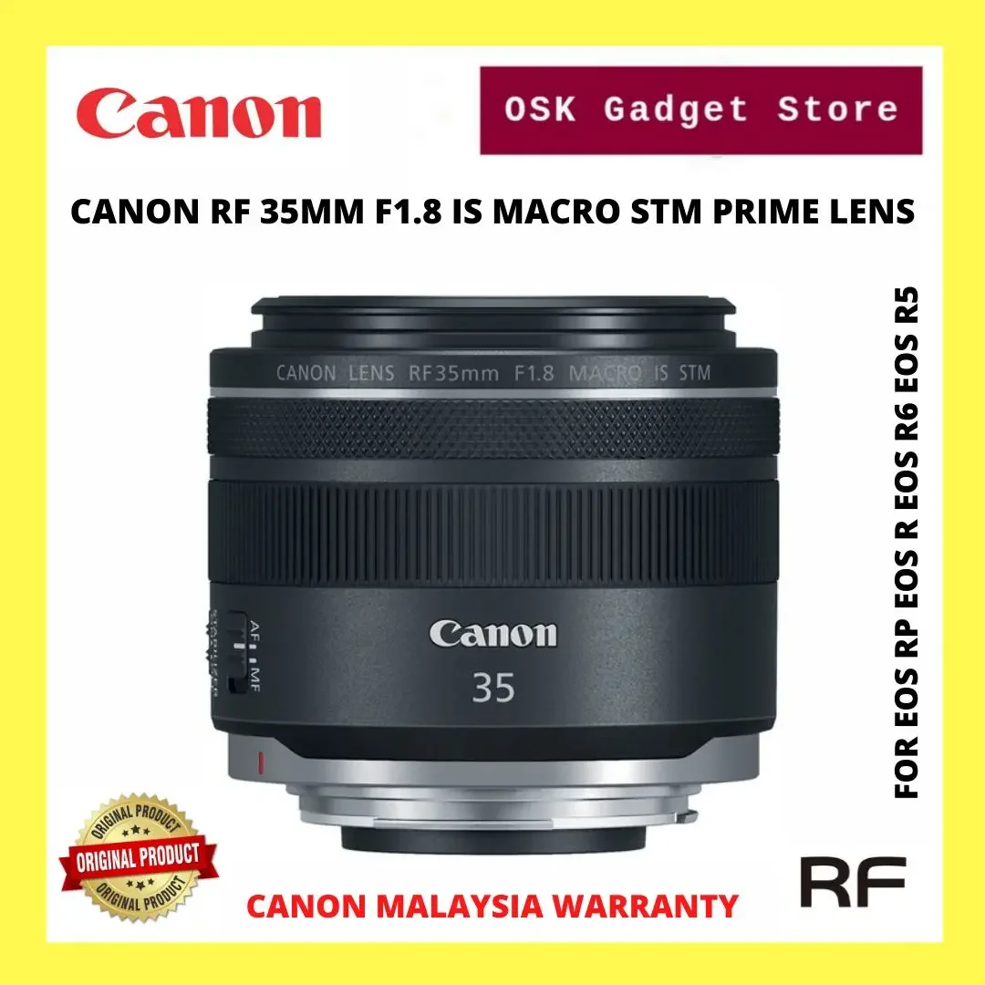 Canon RF 35MM F1.8 IS MACRO STM Prime Lens For Canon RF Mount Mirrorless Camera | Full Frame Lens (1 Year Canon Malaysia Warranty)