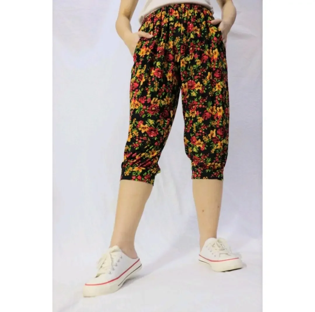 LBstore Lady pants three quarter/lady pants thai style/lady pants short/ladypantsfitness/seluar 3suku/corakbunga
