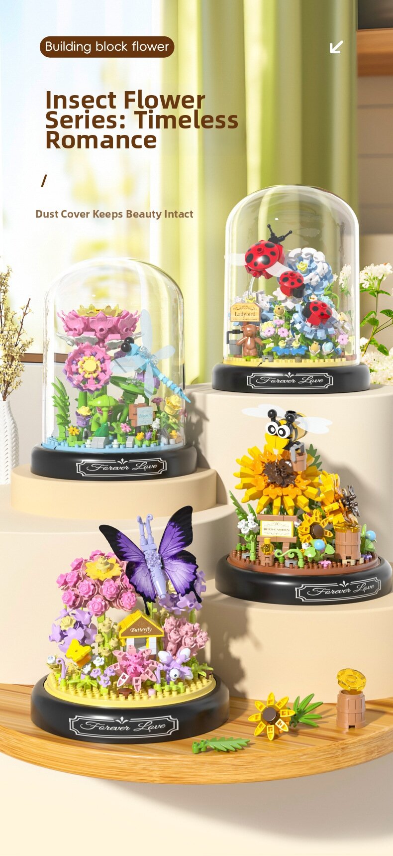 Building Block Flower Set Diy Educational Construction Toy_voghion.com