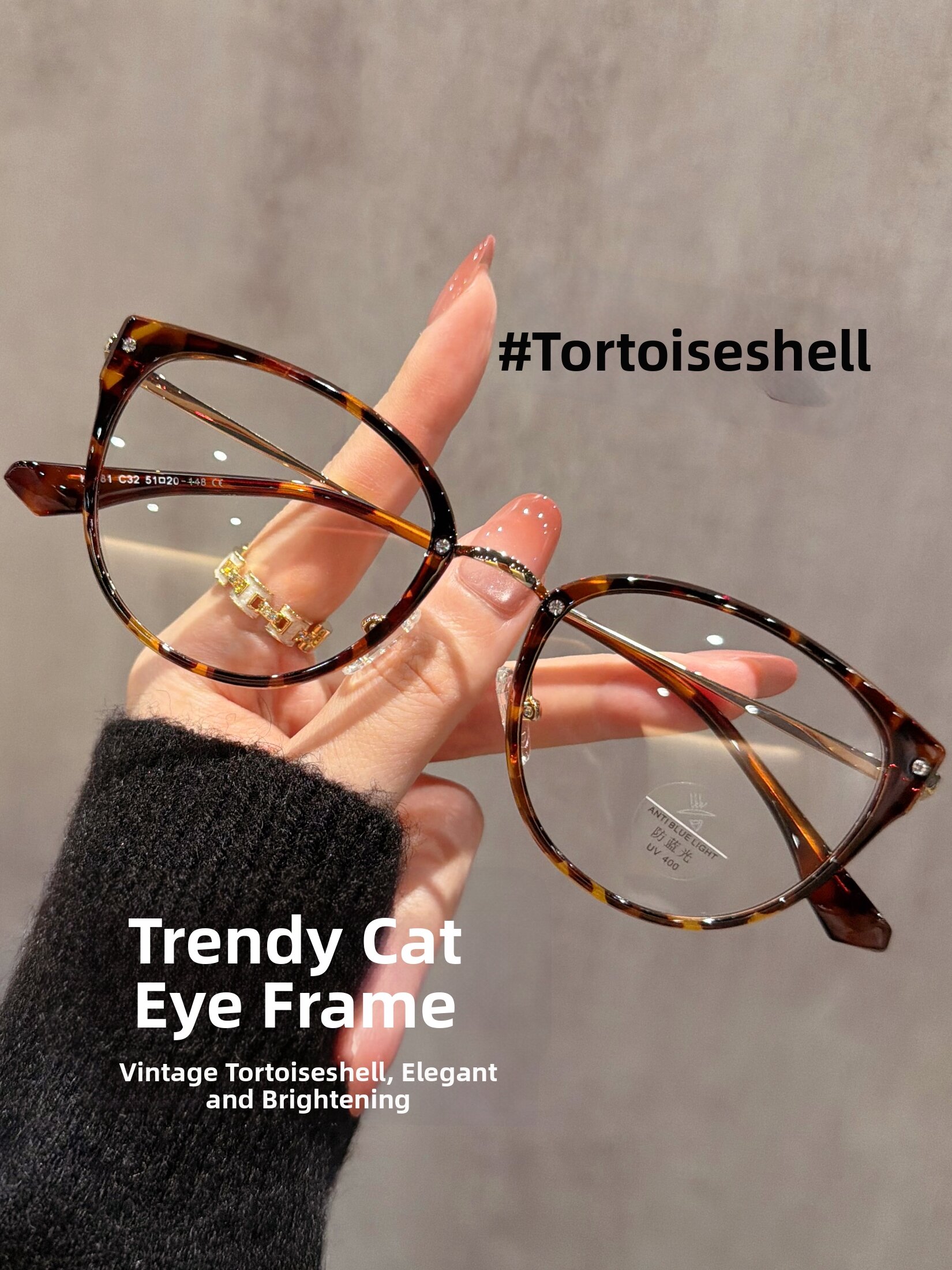 Vintage Tortoiseshell Cat-Eye Light Weight Blue Light Blocking Glasses for Women Harga  163 Ringgit*Penghantaran Percuma